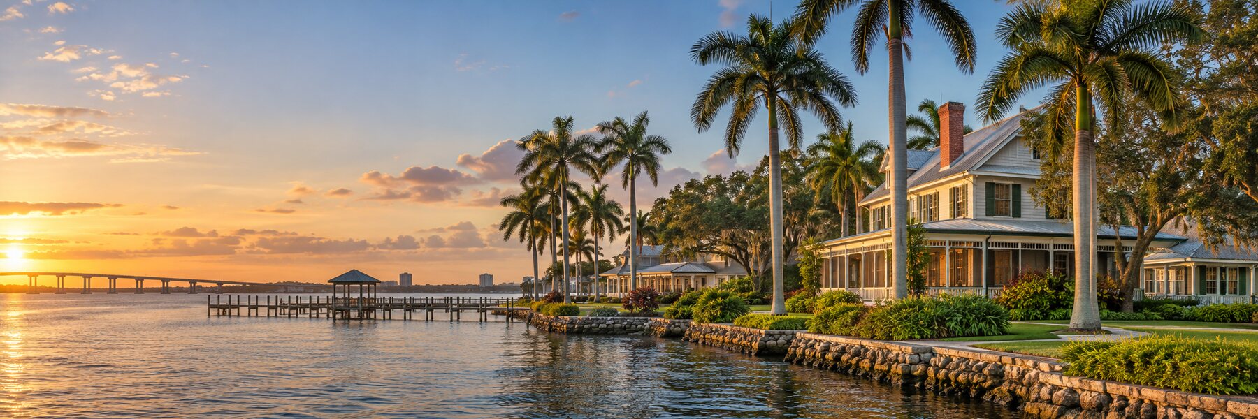 Edison and Ford waterfront setting in Fort Myers, Florida